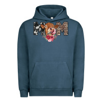 Pigment Midnight Navy mom cow Urban Hoodie - CowhideDigitalArt