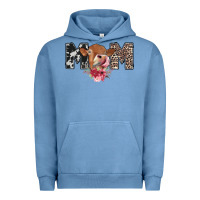 Pigment Pebble Blue mom cow Urban Hoodie - CowhideDigitalArt