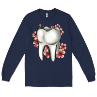 Navy floral tooth Long Sleeve Tee - Jasminsmagicworld