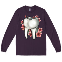 Plum floral tooth Long Sleeve Tee - Jasminsmagicworld