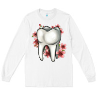 White floral tooth Long Sleeve Tee - Jasminsmagicworld
