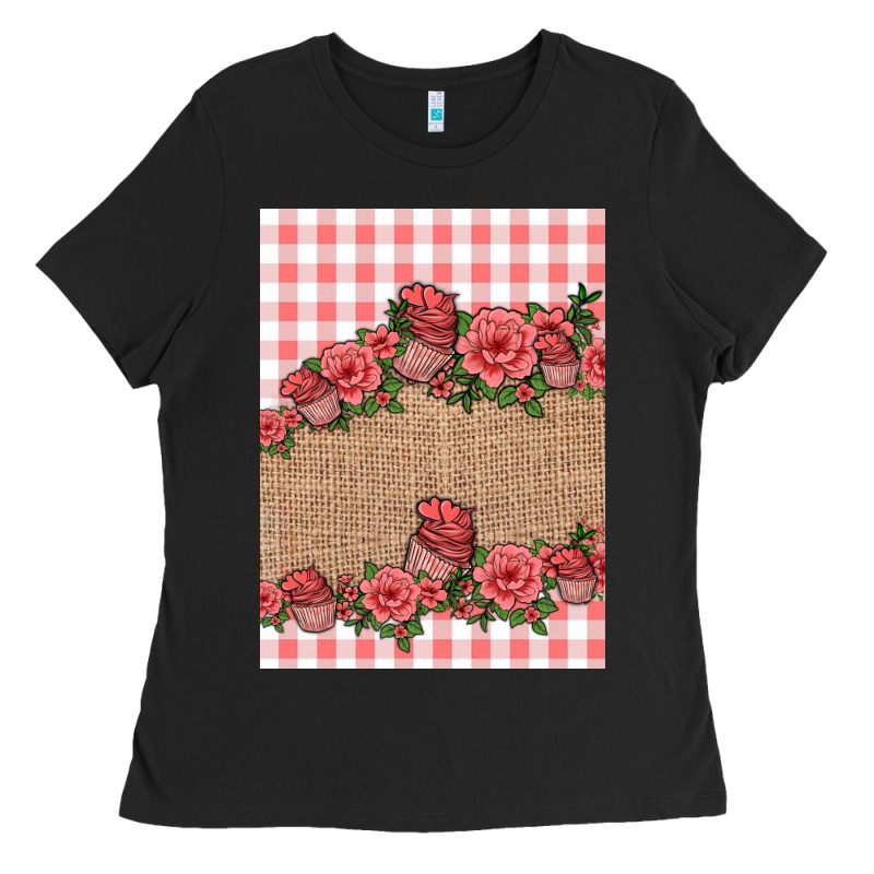 Valentines Day Burlap Background Ladies Tee by Jasminsmagicworld | Teevron