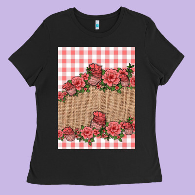 Valentines Day Burlap Background Ladies Tee Designed By Jasminsmagicworld