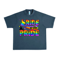 Midnight Navy Western LGBTQ+ Ride With Pride Urban Heavy Tee - BundleAndBundleShop
