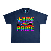 Navy Western LGBTQ+ Ride With Pride Urban Heavy Tee - BundleAndBundleShop