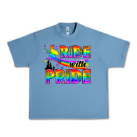 Pebble Blue Western LGBTQ+ Ride With Pride Urban Heavy Tee - BundleAndBundleShop