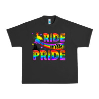 Pigment Black Western LGBTQ+ Ride With Pride Urban Heavy Tee - BundleAndBundleShop