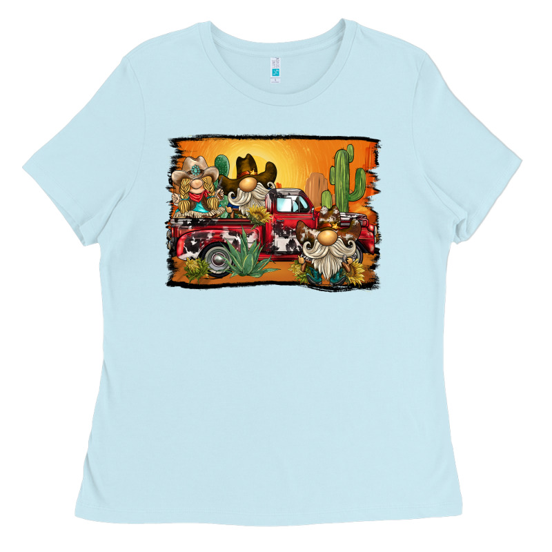 Western Truck Cowboy Gnome Background Ladies Tee by BarkalooDesign | Teevron