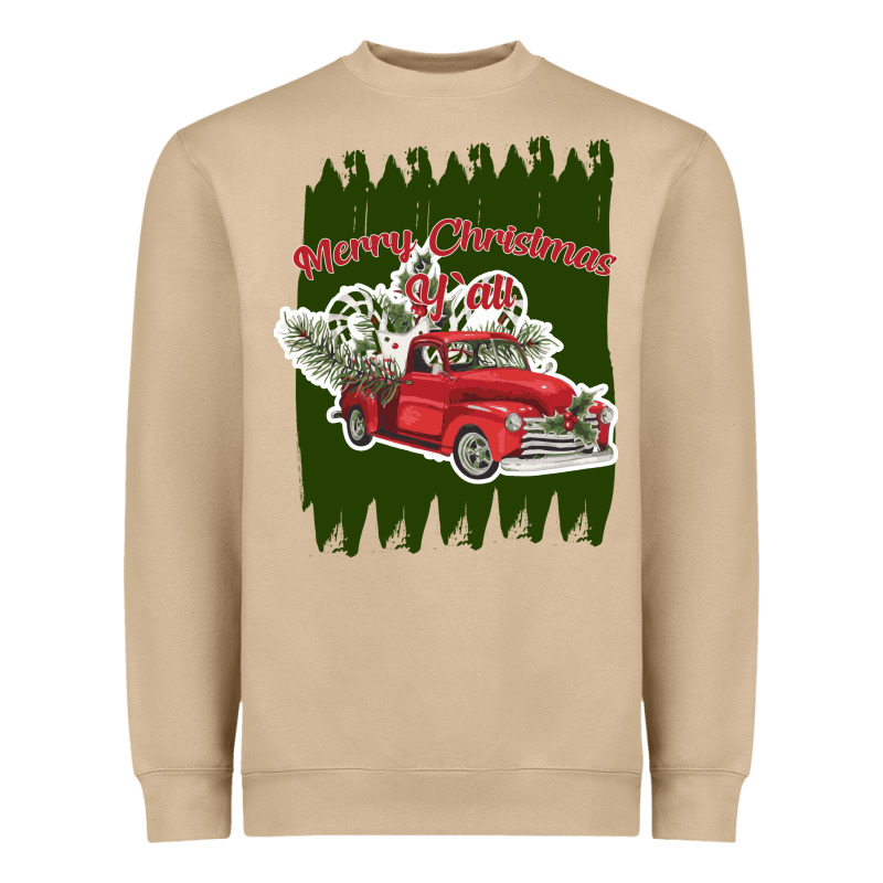 Merry Christmas Y'all Truck Heavyweight Sweatshirt by Bettercallsaul | Teevron