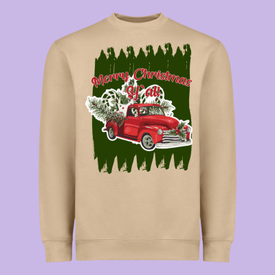 Merry Christmas Y'all Truck Heavyweight Sweatshirt Designed By Bettercallsaul