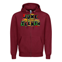 Burgundy juneteenth freeish since 1865 Zipper Hoodie - CowGirlArtShop