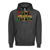 Charcoal Heather juneteenth freeish since 1865 Zipper Hoodie - CowGirlArtShop