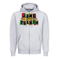 Heather Grey juneteenth freeish since 1865 Zipper Hoodie - CowGirlArtShop