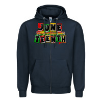 Navy juneteenth freeish since 1865 Zipper Hoodie - CowGirlArtShop
