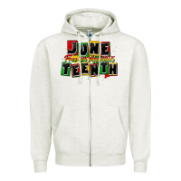 Oatmeal Heather juneteenth freeish since 1865 Zipper Hoodie - CowGirlArtShop