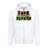White juneteenth freeish since 1865 Zipper Hoodie - CowGirlArtShop