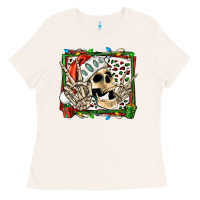 Bone Christmas happy skeleton Ladies Tee - Jasminsmagicworld