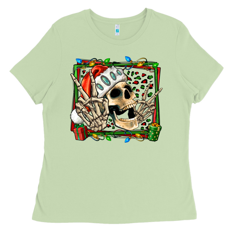 Christmas Happy Skeleton Ladies Tee by Jasminsmagicworld | Teevron