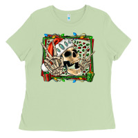 Matcha Christmas happy skeleton Ladies Tee - Jasminsmagicworld