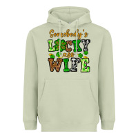 Matcha St. Patrick's Somebody’s lucky ass wife Heavyweight Hoodie - OliviaCreatesArt