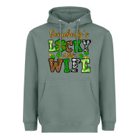 Sage St. Patrick's Somebody’s lucky ass wife Heavyweight Hoodie - OliviaCreatesArt