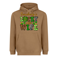 Toasted Coconut St. Patrick's Somebody’s lucky ass wife Heavyweight Hoodie - OliviaCreatesArt