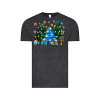 Vintage Black Hannukah Christmas trees Vintage Tee - NancyCooperArtShop