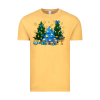 Vintage Mustard Hannukah Christmas trees Vintage Tee - NancyCooperArtShop