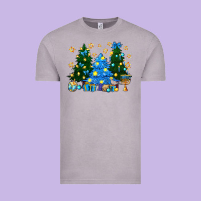 Hannukah Christmas Trees Vintage Tee Designed By Nancycooperartshop