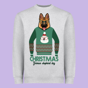 German Shepherd Dog Christmas Heavyweight Sweatshirt Designed By Bettercallsaul