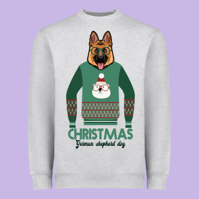 German Shepherd Dog Christmas Heavyweight Sweatshirt Designed By Bettercallsaul
