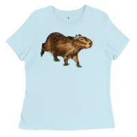 Baby Blue Capybara Ladies Tee - LillyAllenDesigns