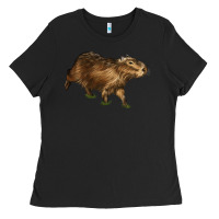 Black Capybara Ladies Tee - LillyAllenDesigns