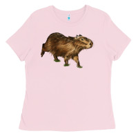Bubblegum Pink Capybara Ladies Tee - LillyAllenDesigns