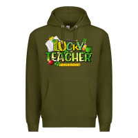 Army Green lucky teacher St. Patrick's Day Premium Hoodie - HowdyJamesFarm
