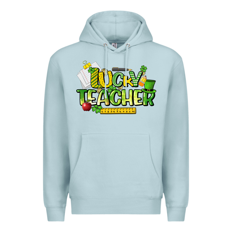 Lucky Teacher St. Patrick's Day Premium Hoodie by HowdyJamesFarm | Teevron