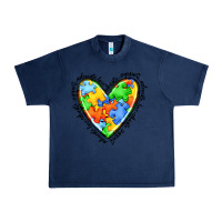 Navy autism heart Urban Heavy Tee - JahusDesignShop