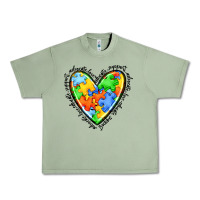 Oil Green autism heart Urban Heavy Tee - JahusDesignShop