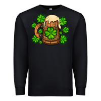 Black St. Patrick's Beer and shamrock Premium Sweatshirt - OliviaCreatesArt
