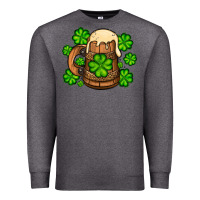 Charcoal Heather St. Patrick's Beer and shamrock Premium Sweatshirt - OliviaCreatesArt