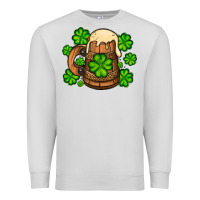 Dove Grey St. Patrick's Beer and shamrock Premium Sweatshirt - OliviaCreatesArt