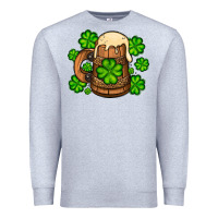 Heather Grey St. Patrick's Beer and shamrock Premium Sweatshirt - OliviaCreatesArt