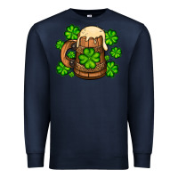 Navy St. Patrick's Beer and shamrock Premium Sweatshirt - OliviaCreatesArt