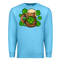 Ocean Blue St. Patrick's Beer and shamrock Premium Sweatshirt - OliviaCreatesArt