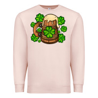 Pale Pink St. Patrick's Beer and shamrock Premium Sweatshirt - OliviaCreatesArt
