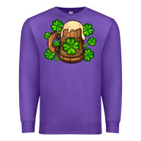 Purple St. Patrick's Beer and shamrock Premium Sweatshirt - OliviaCreatesArt