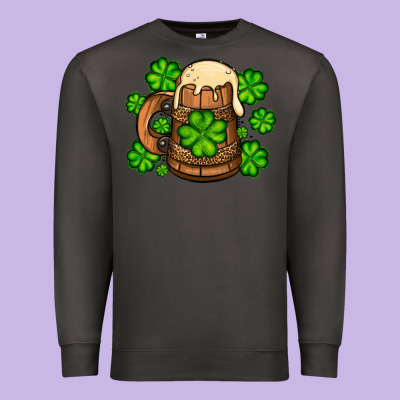 St. Patrick's Beer And Shamrock Premium Sweatshirt Designed By Oliviacreatesart