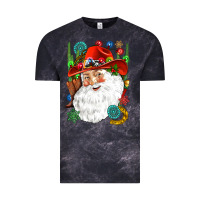 Cloud Black Cowboy Santa Vintage Tee - NancyCooperArtShop