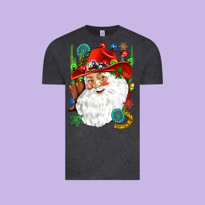 Cowboy Santa Vintage Tee Designed By Nancycooperartshop