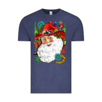 Vintage Denim Cowboy Santa Vintage Tee - NancyCooperArtShop